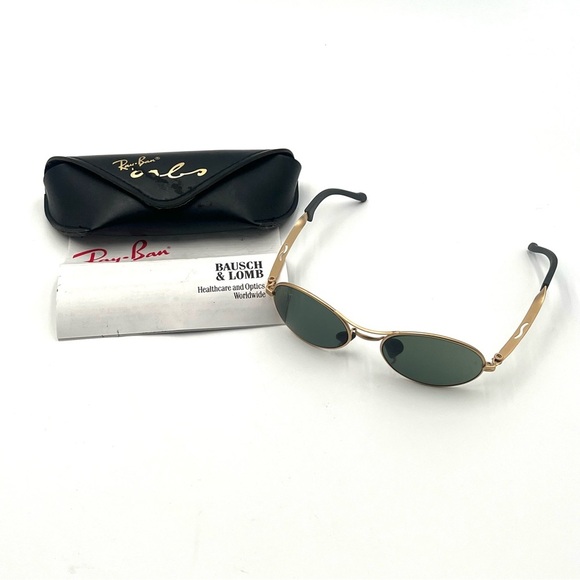 Vintage Ray-Ban Orbs Oval W2178 B&L USA Made Sunglasses Gold G-15 Case Paperwork - Picture 1 of 16